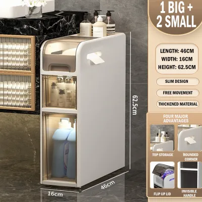 Bathroom Slim Storage Cabinet Space-saving Slim Design Storage Rack Multi-functional Bathroom Slim Rack