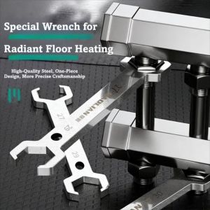 VIVAZ Multipurpose Double Ended Wrench Double Head 27/29mm 28/30mm Manifold Valve Wrench Durable Dismantling Tool Type Torx Wrench Underfloor Heating System