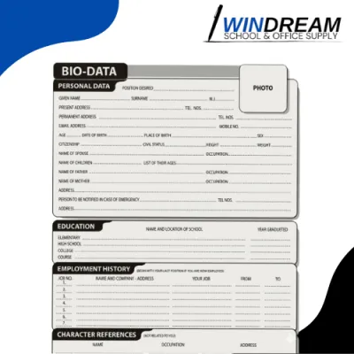 [WHOLESALE] Biodata personal data form