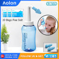 Aolon x DR.Isla YT300 300ml Water pulse Nasal Wash Neti Pot Nose Rinsing Bottle Irrigater  nassal spray Washer with 10 Bag 2.7g Nose Antibacterial Powder Washing Salt  for Adult Allergic Rhinitis Sinus Daily Nasal Rinsing Nose Care Tools. 