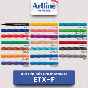 ARTLINE STIX Spidol Brush Marker Pen Kuas Lettering Calligraphy Warna ETX-F