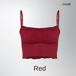 Chase Fashion Cropped Stretchable Ruched Cropped Top With Adjustable Strap & Removable Pads