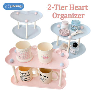 MLADEN Cream-colored Double-layer Shelf Desktop Storage Shelf High-quality Cosmetic Organizer Key Storage Ornaments