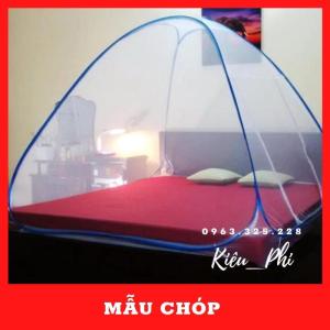 Màn chụp tự bung thông minh đỉnh vuông đỉnh chóp Kiều Phi - Mẫu Mùng chụp tự bung người lớn chống muỗi thông minh gấp gọn tiện dụng cao cấp  bảo hành 18 tháng