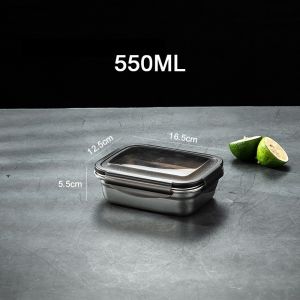 Stainless Steel Food Container Lunch Box Stainless Steel Refrigerator Storage Box Bekas Makanan Food Storage