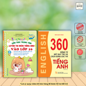 combo 2c TAKE NOTE! Kiến thức luyện thi môn Tiếng Anh vào lớp 10 ( KHÔNG lò xo) +360 động từ bất quy tắc K màu