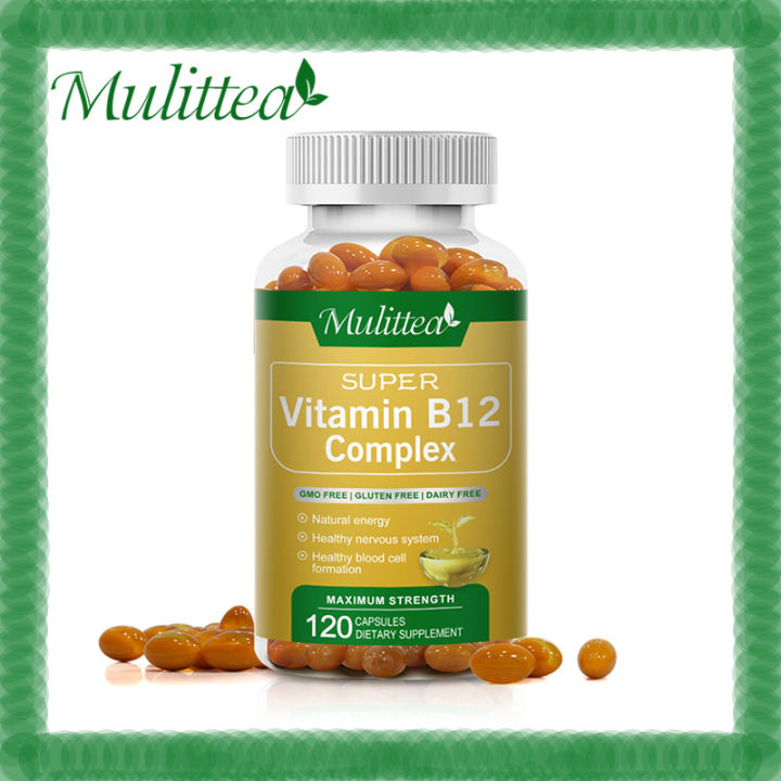 Mulittea Vitamin B12 Complex 1000 mcg B12 Contains Methylcobalamin for  Adults Dietary Supplement for Energy Metabolism Support,Nevers & Mood  health