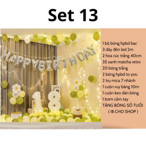 (Tặng kèm bóng số ) Full Set Bóng Bay Trang Trí Sinh Nhật Người Lớn Decor Kỉ Niêm Chụp Hình