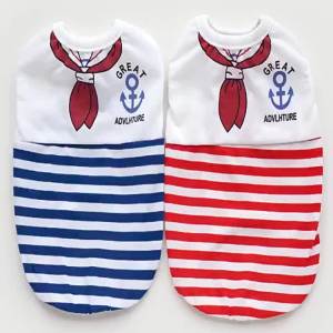 Manufacturer WholesaleClothes Navy Striped Dog Cat Vest Supplies Dog Apparel Cat Clothing Teddy French Bulldog