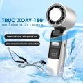 Quạt Sò Lạnh Mini Cầm Tay Tích Điện 100 Mức Gió, Pin 4000mAh, Có Sò Lạnh, Màn Hình Led, Gấp Xoay Tiện Lợi, Đèn Pin,Tặng Kèm Dây Đeo. 