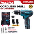Virginex【In stock】Cordless Hammer Drill Multi-Function Makita Cordless Drill Screwdriver Impact Hand Drill 电钻 Screwdriver 3 in 1 Strong power &Long Endurance lithium battery. 