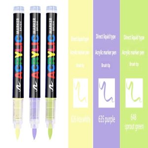 🔥Hot sale🔥 3/12/24Pcs Acrylic Colorful Marker Brush Pens Black Paint Art Markers for Rock Painting Stone Ceramic Glass Wood Tire Fabric Metal Canvas