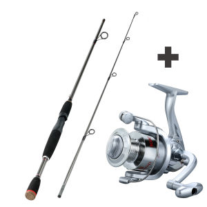 Sougayilang Fishing Rod Reel Combo Portable 5 Section 1.7m 2 Section 1.8m Fishing Rod Glass fiber Fishing Pole and 1000-3000 Spinning Reel for Saltwater Freshwater