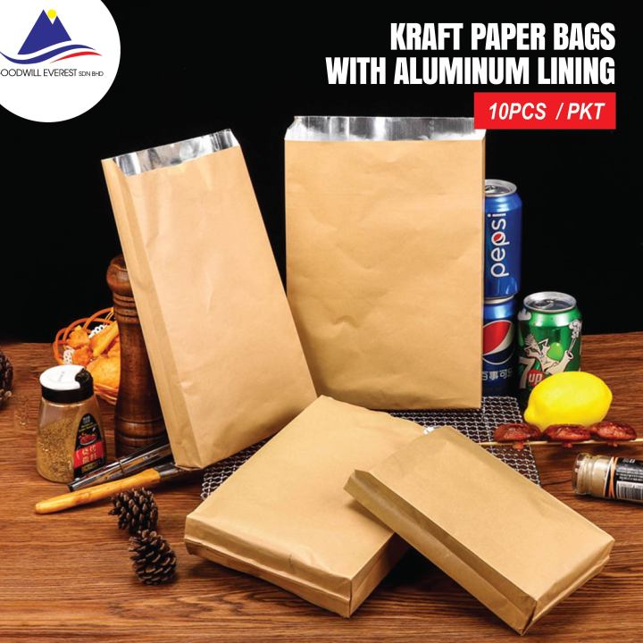 Paper bag with clearance aluminum foil