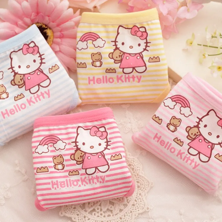 SHUNAICHI 3Pcs/Set Girl Hello Kitty Briefs Girl Underwear Cotton Children's  Clothing Women Panties Underwear