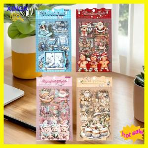 XINGK 6 Tờ Giáng Sinh Loạt Sticker Gói DIY Trang Trí Văn Phòng Phẩm Album Nhật Ký Cup Máy Tính Xách Tay Điện Thoại Di Động Scrapbooking Nguồn Cung Cấp