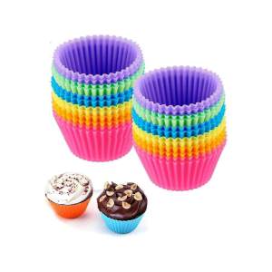 Soft Silicone 12pcs (6 colors assorted) Cake Mold Muffin Chocolate Mold Cupcake Baking Mold