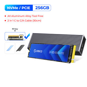 Vỏ Nhôm Vỏ Bọc ORICO NVME Và SATA M.2 Không Dụng Cụ Giấc Ngủ Thông Minh 10 Phút Ổ Cứng Thể Rắn PCI-E M-key 10Gbps USB C 3.2 Gen2 Type C Bộ Chuyển Đổi Gắn Ngoài Với Áo Làm Mát vỏ SSD Với Cáp USB C Sang USB A/USB C 2 Trong 1 Hỗ Trợ UASP Trim