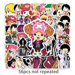 100 cái Nhật Bản Anime một mảnh sticker cho chai nước ván trượt máy tính xách tay hành lý cắt theo khuôn nhãn dán hoạt hình
