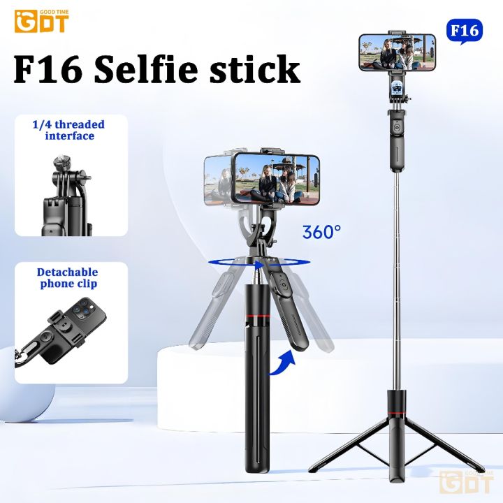 GDT F16 Selfie Stick Camera Tripod With Bluetooth Remote Anti