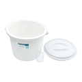 กล่องใส่ข้าวสารทรงกลมพร้อมฝาปิด KASSA HOME รุ่น JCJ-2052 ขนาด 6 กก. สีขาว. 