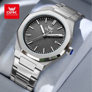 OPK Simple Fashion mens watch Waterproof Luminous Quartz Original Stylish Calendar Stainless Steel watches for men