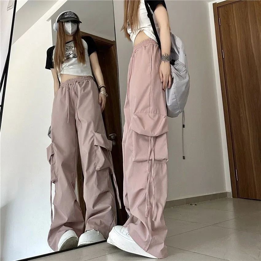 S-4xl Casual Pants Women Mopping Zipper Fly Wide Leg Solid Korean Style  Baggy-pants All-match Mujer Fashion Ulzzang Ins New Soft - Pants & Capris -  AliExpress