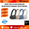 Sony WH-CH520 Wireless On-Ear Headphones Bluetooth with Swivel Design Voice assistant USB Type C Charging CH510 CH520. 