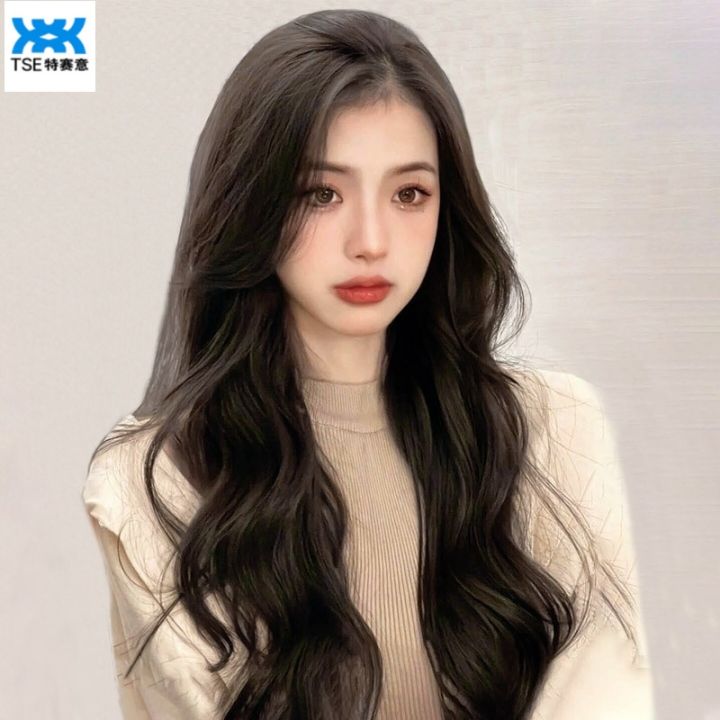 Tse Lace Wig Women s Long Hair Real Hair Full Human Hair Mid Split