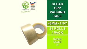 CLEAR / BROWN (non-opaque) OPP Packing Tape 48mm x 110y (24 ROLLS) (Random thickness) (No Warranty)