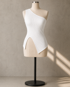 CLOTHINGHUB SANDY ONE SHOULDER TOP KNITTED NYLON SMALL TO LARGE FIT WITH 6 AVAILABLE COLORS WOMEN SALE