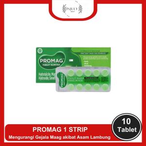 PROMAG Tablet Kunyah 1 Strip isi 10 Tablet - Mengurangi Gejala Maag dan Asam Lambung