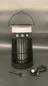 Portable Bug Zapper Solar Mosquito Trap 4200V High Voltage Fly Killer Lamp With 4200mAh Battery USB Rechargeable Outdoor Camping Lantern For Tent Garden