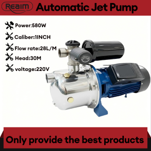 Reaim Stainless Steel Self Priming Full Automatic Jet Pump 1.5HP 2HP High Lift Large Flow Automatic Booster Pump 220V for Home Agricultural Use 1150W 4000Rpm 2-Year Warranty 24-Hour Delivery