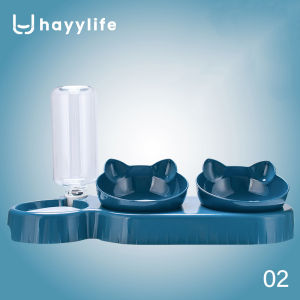 HAYYLIFE Tempat Piring Pakan Anjing Kucing Dispenser Minum Otomatis Hewan Peliharaan Pet Feeder Plate 3 in 1 HL-HBA763