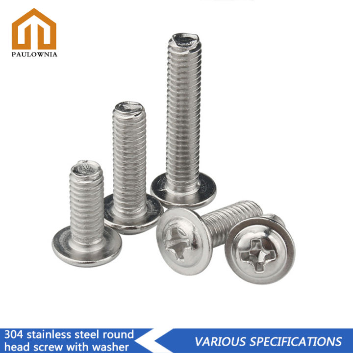 304 Stainless Steel Phillips Round Head Screw M2 M2.5 M3 M4 M5 Button 