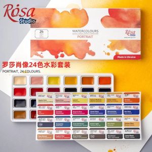 Rosa Solid Watercolor Paint Set 16/24 Colors Full Pan Portrait Landscape Classic Shades Art Supplies for Artists Beginners