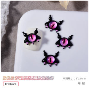 Halloween little devil eyes flat nail art accessories /Dopamine color cartoon alloy nail diamond accessories 多巴胺 小恶魔眼睛卡通