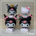 Action Figure KUROMI x MY MELODY - Miniatur Pajangan Topper Kue Mainan Hello Kitty Kurumi Melodi Cinnamoroll. 