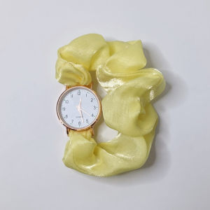 GTB Jam Tangan Quartz Analog Casual Gaya Retro Wanita Bulat Gelang Watch - Jam Tangan Srunchie Trendy Kekinian JT062