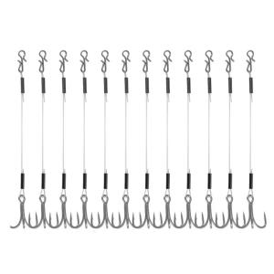 12 cái móc cho lưỡi câu 6/8/10cm nhanh chóng Snap Trailer lưỡi câu 3 móc 40lbs dây câu bằng flourocarbon Đồ Câu Cá
