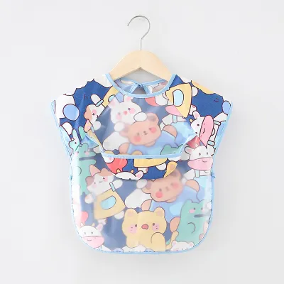 🔥Quality🔥 Waterproof Baby Bibs Eating Feeding Drawing Long Short Sleeve Cotton Clothes Apron Shirt Kids Children