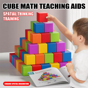 Rainbow Colour Wooden Square Cubes Building Block Early Learning Maths Building Block Early Learning Toys 30pcs Wooden Cubes Random Color Bangunan Mainan 3cm Mall Block Building Blocks Educational Toy