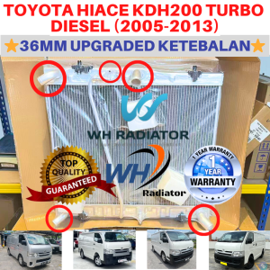 TOYOTA HIACE KDH200 TURBO (D) 05 (36mm)TRIPLE LAYER FULL ALUMINIUM TOP QUALITY MANUAL Radiator Tangki Air