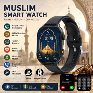 Designed for Muslims Smart Watch With Prayer Bead Worship Function 2.05" HD Screen Bluetooth Call Sleep Health Smartwatch HT30