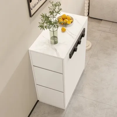 Side Cabinet Chest Of Drawer Kitchen Cabinet Wind Island Cream Countertop Cabinet Dining Table Side Restaurant Movable Narrow Small Unit Medium Sized Double Sided Storage Drawed