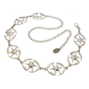 Blingbling Waist Belt Stylish Carved Star Waist Chain Belt Elaborate Chain Belly Chain for Belly Dance Waist Chain