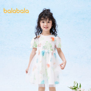 Balabala cô gái Đầm công chúa 2024 mới mùa hè trẻ em ăn mặc bé nghệ thuật lưới