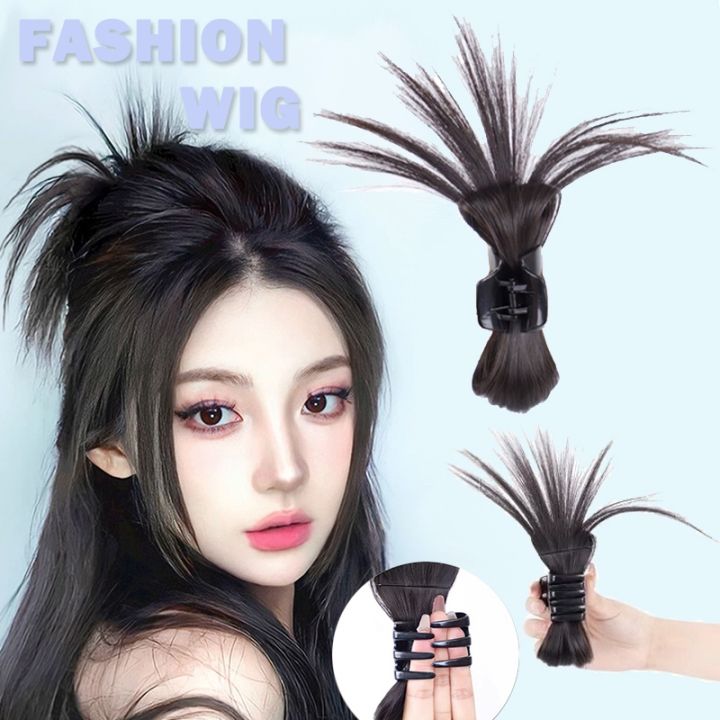 New Style High Horse Ponyail Hair Extension Bowknot Nest Ball Head Wig Clip Hairpiece for Women Lazada Singapore