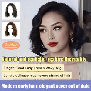 Elegant French Wave Long Wavy Curly Wig Heat Resistant High Density Full Wig Natural Looking Synthetic Hair Daily Party Cosplay Wear